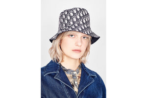 Reversible Teddy-D Dior Oblique Short Brim Bucket Hat • Black Cotton