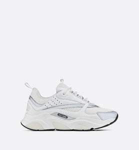 B22 Sneaker • White Technical Mesh with White and Silver-Tone Calfskin
