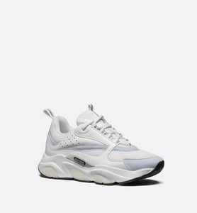 B22 Sneaker • White Technical Mesh with White and Silver-Tone Calfskin