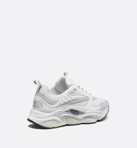 B22 Sneaker • White Technical Mesh with White and Silver-Tone Calfskin