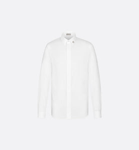 Shirt with Bee Jewel • White Cotton Poplin