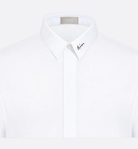 Signature Embroidery Shirt • White Cotton Poplin