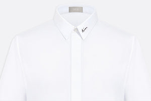 Signature Embroidery Shirt • White Cotton Poplin