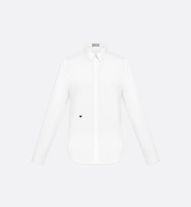 Shirt with Bee Embroidery • White Cotton Poplin