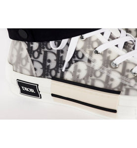 B23 High-Top Sneaker • White and Black Dior Oblique Canvas
