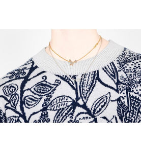Clair D Lune Necklace • Palladium-Finish Metal and White Crystals