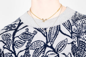 Clair D Lune Necklace • Palladium-Finish Metal and White Crystals