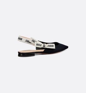J'Adior Ballerina Flat • Black Technical Fabric