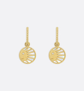 Rose Céleste Earrings • Yellow and White Gold, Diamond, Mother-of-pearl and Onyx