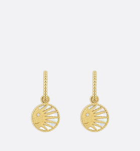 Rose Céleste Earrings • Yellow and White Gold, Diamond, Mother-of-pearl and Onyx
