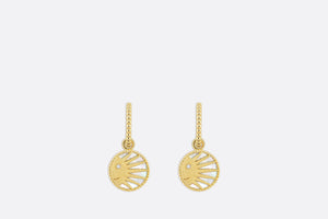 Rose Céleste Earrings • Yellow and White Gold, Diamond, Mother-of-pearl and Onyx