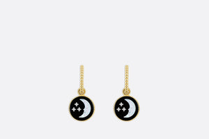 Rose Céleste Earrings • Yellow and White Gold, Diamond, Mother-of-pearl and Onyx
