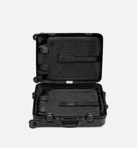 DIOR and RIMOWA Cabin Suitcase • Black Dior Oblique Aluminum