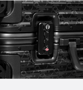 DIOR and RIMOWA Cabin Suitcase • Black Dior Oblique Aluminum