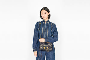 30 Montaigne Flap Chain Bag • Blue Dior Oblique Jacquard