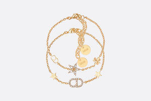 Clair D Lune Bracelet Set • Gold-Finish Metal and White Crystals