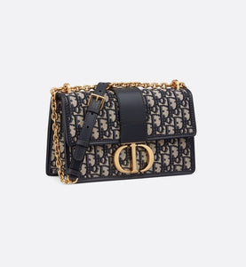 30 Montaigne Flap Chain Bag • Blue Dior Oblique Jacquard