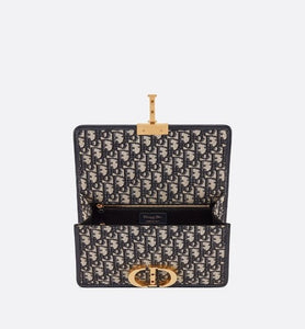 30 Montaigne Flap Chain Bag • Blue Dior Oblique Jacquard