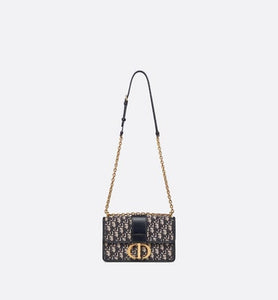 30 Montaigne Flap Chain Bag • Blue Dior Oblique Jacquard