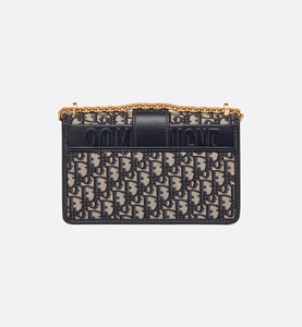 30 Montaigne Flap Chain Bag • Blue Dior Oblique Jacquard
