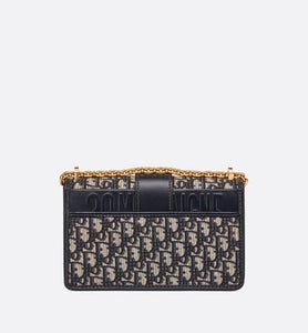 30 Montaigne Flap Chain Bag • Blue Dior Oblique Jacquard