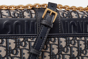 30 Montaigne Flap Chain Bag • Blue Dior Oblique Jacquard