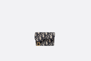 Saddle Flap Card Holder • Blue Dior Oblique Jacquard