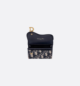 Saddle Flap Card Holder • Blue Dior Oblique Jacquard