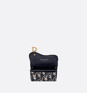 Saddle Flap Card Holder • Blue Dior Oblique Jacquard