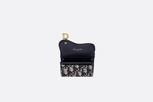 Saddle Flap Card Holder • Blue Dior Oblique Jacquard