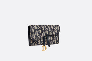 Saddle Long Wallet • Blue Dior Oblique Jacquard