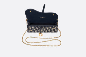 Saddle Long Wallet • Blue Dior Oblique Jacquard