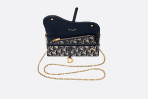 Saddle Long Wallet • Blue Dior Oblique Jacquard