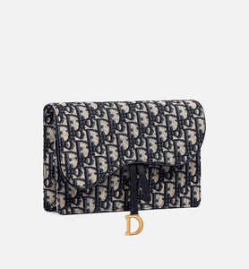 Saddle Pouch • Blue Dior Oblique Jacquard