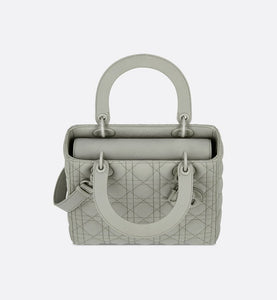 Medium Lady Dior Bag • Metallic Gray Cannage Calfskin