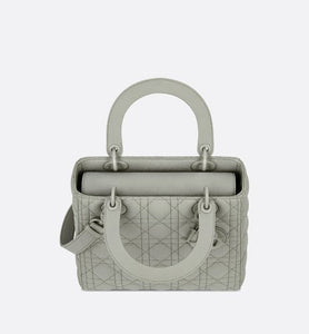Medium Lady Dior Bag • Metallic Gray Cannage Calfskin
