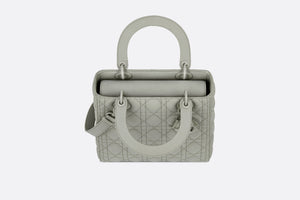 Medium Lady Dior Bag • Metallic Gray Cannage Calfskin