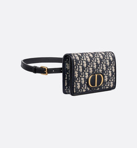 30 Montaigne 2-in-1 pouch • Blue Dior Oblique Jacquard