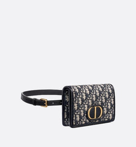 30 Montaigne 2-in-1 pouch • Blue Dior Oblique Jacquard
