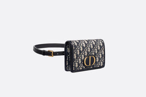 30 Montaigne 2-in-1 pouch • Blue Dior Oblique Jacquard
