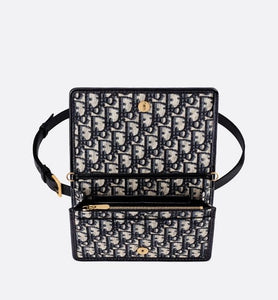 30 Montaigne 2-in-1 pouch • Blue Dior Oblique Jacquard