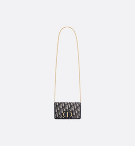 30 Montaigne 2-in-1 pouch • Blue Dior Oblique Jacquard