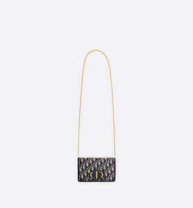 30 Montaigne 2-in-1 pouch • Blue Dior Oblique Jacquard