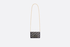 30 Montaigne 2-in-1 pouch • Blue Dior Oblique Jacquard