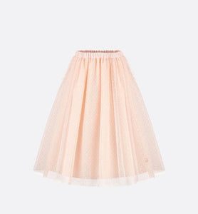 Long Skirt • Pale Pink Plumetis Tulle with Polka Dots