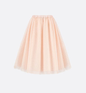 Long Skirt • Pale Pink Plumetis Tulle with Polka Dots