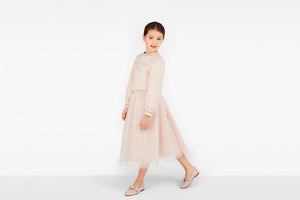 Long Skirt • Pale Pink Plumetis Tulle with Polka Dots