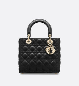 Medium Lady Dior Bag • Black Cannage Lambskin
