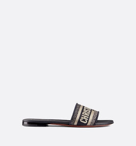 Dway Mule • Blue Embroidered Cotton