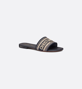 Dway Mule • Blue Embroidered Cotton
